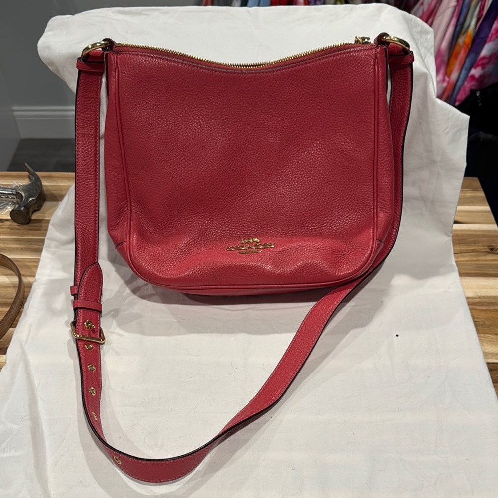 Coach Cherry Red Leather Shoulder Bag